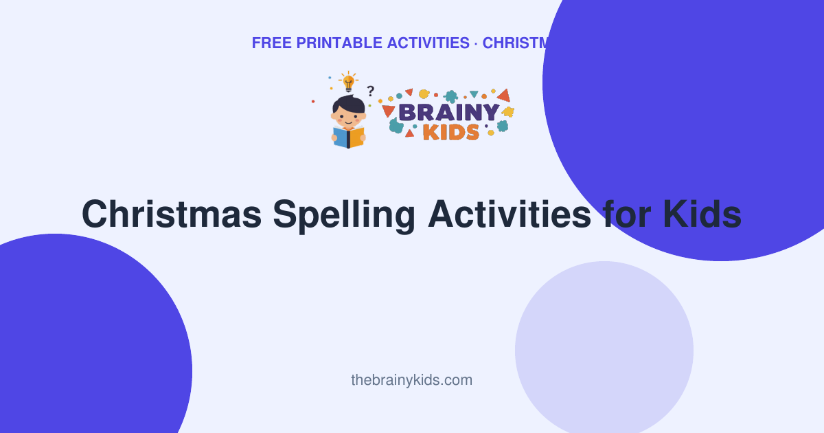 Christmas Spelling Activities for Kids