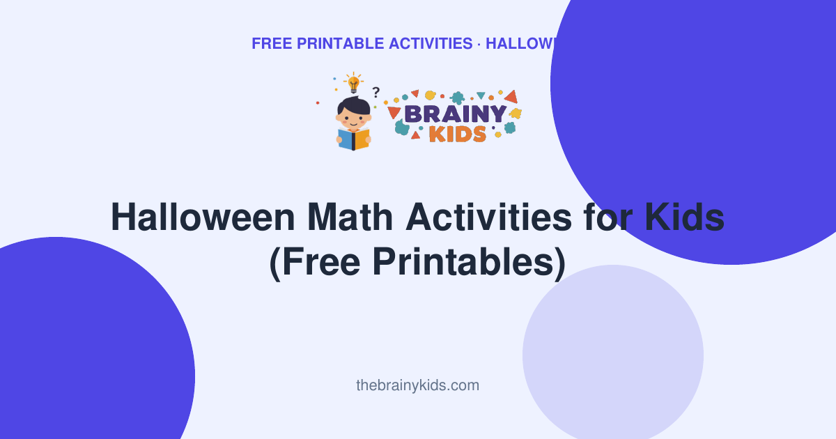 Halloween Math Activities for Kids (Free Printables)